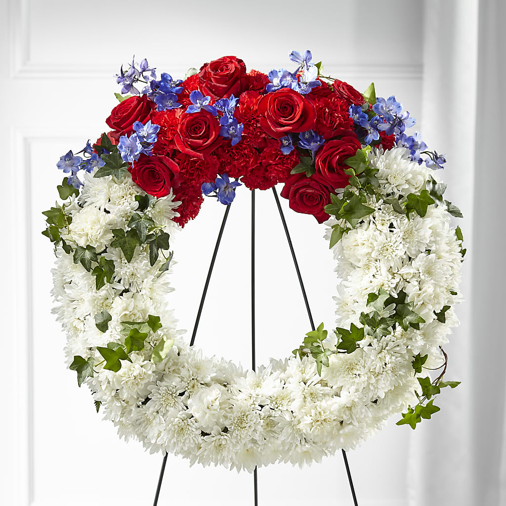 Patriotic Passion Wreath – GIA'S GARDEN FLOWER SHOP INC, Bronx NY