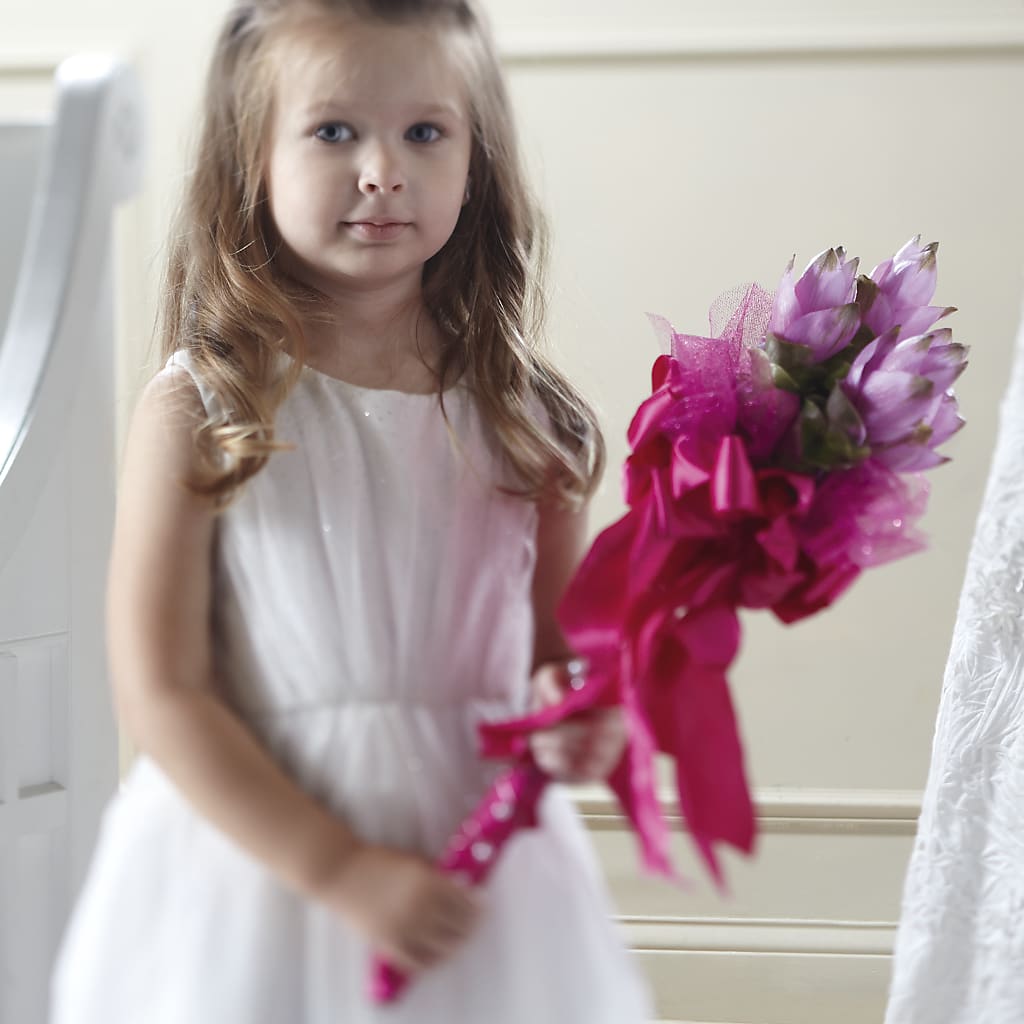 Sparkle Pink Flower Girl Bouquet – GIA'S GARDEN FLOWER SHOP INC, Bronx NY