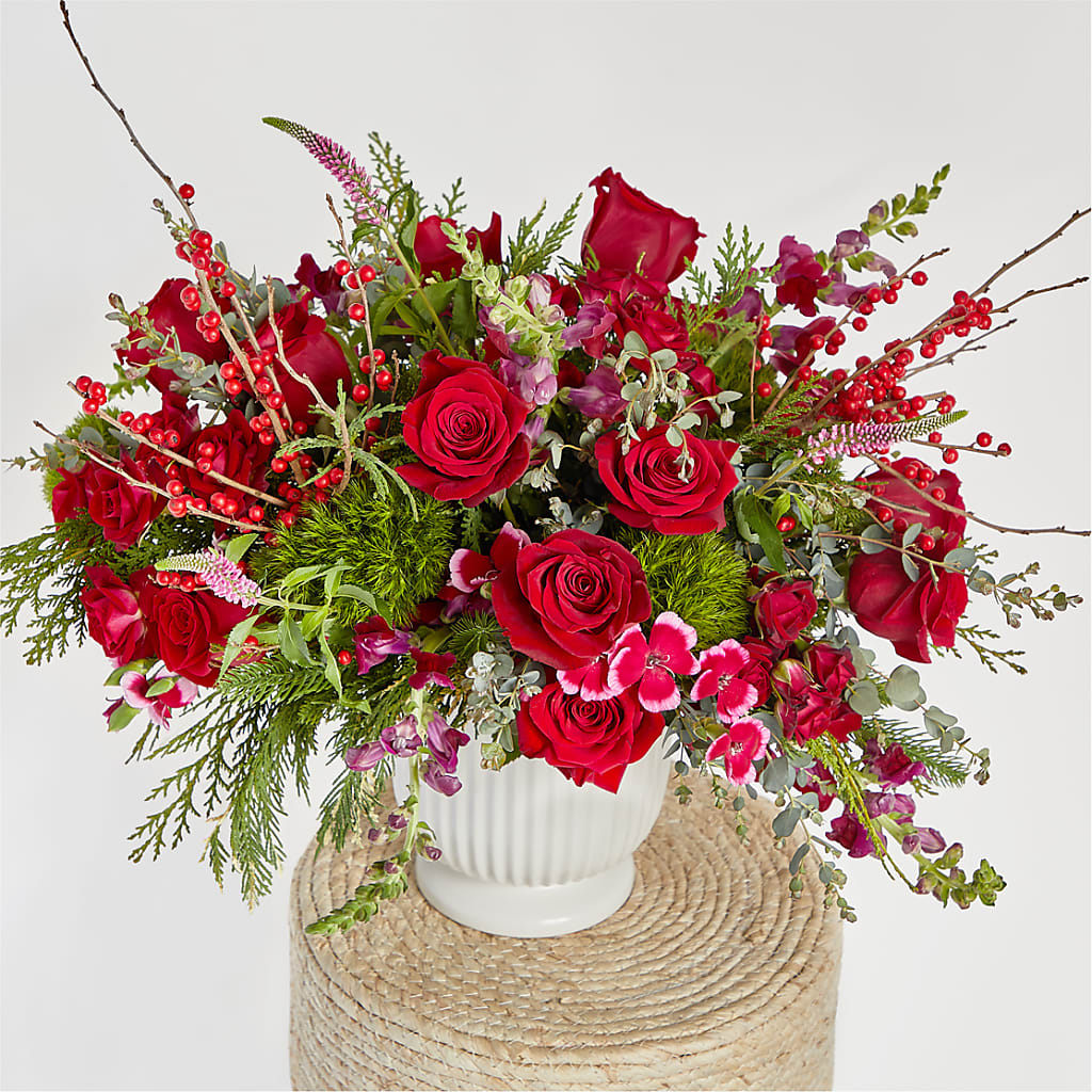 Big Red Bow Bouquet – GIA'S GARDEN FLOWER SHOP INC, Bronx NY