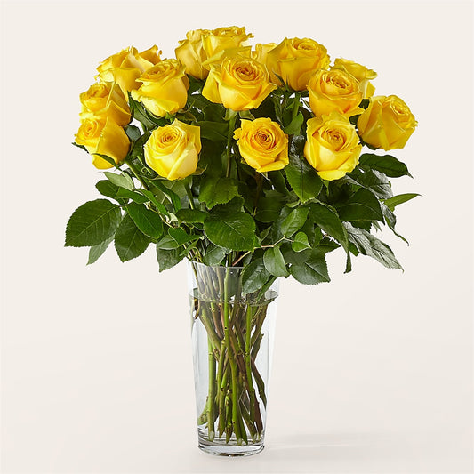 Long Stem Yellow Rose Bouquet – GIA'S GARDEN FLOWER SHOP INC, Bronx NY
