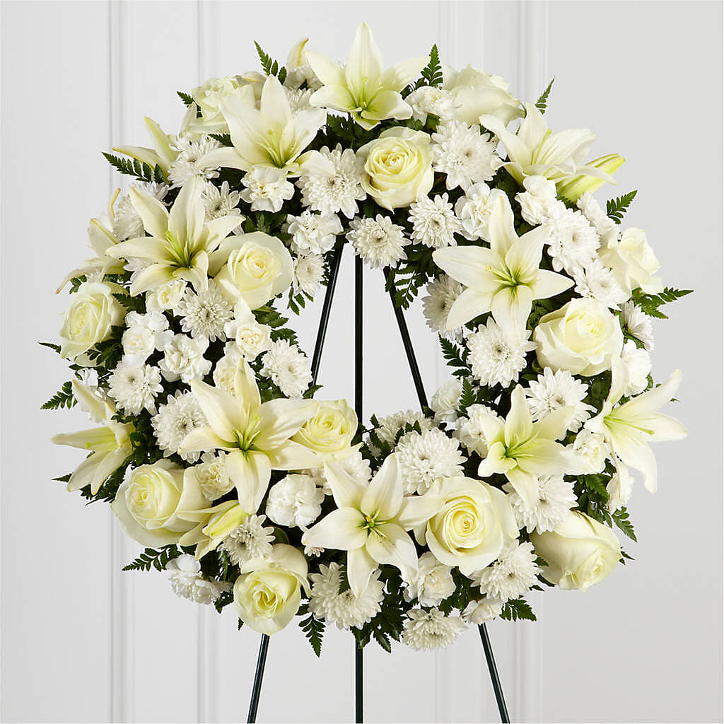 Treasured Tribute Wreath – GIA'S GARDEN FLOWER SHOP INC, Bronx NY