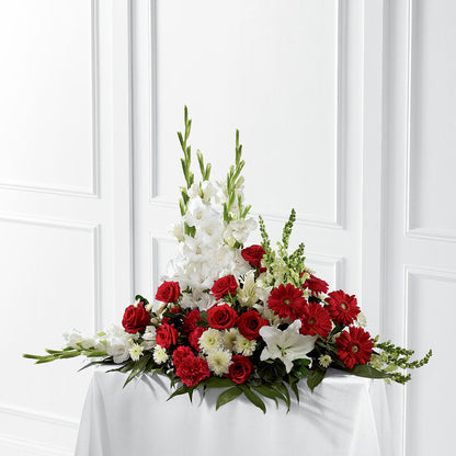 Crimson & White Arrangement – GIA'S GARDEN FLOWER SHOP INC, Bronx NY