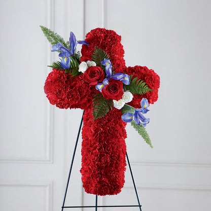 Faithful Hero Floral Cross – GIA'S GARDEN FLOWER SHOP INC, Bronx NY