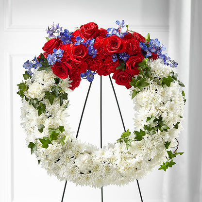 Patriotic Passion Wreath – GIA'S GARDEN FLOWER SHOP INC, Bronx NY