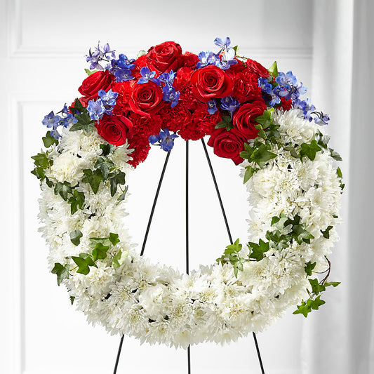Patriotic Passion Wreath – GIA'S GARDEN FLOWER SHOP INC, Bronx NY