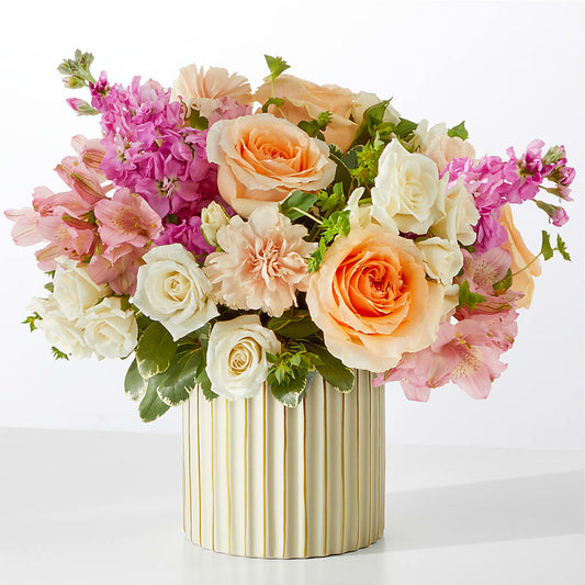 Paradise Bouquet with Ivory Vase – GIA'S GARDEN FLOWER SHOP INC, Bronx NY