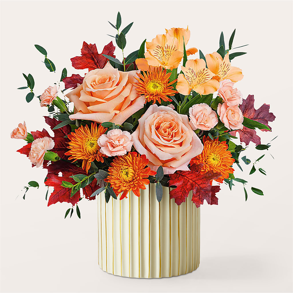 Spiced Latte Bouquet with Ivory Vase – GIA'S GARDEN FLOWER SHOP INC, Bronx NY
