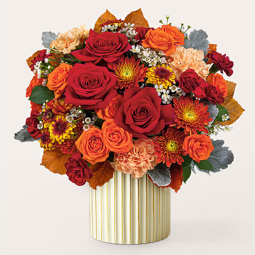 Merlot Bouquet with Ivory Vase – GIA'S GARDEN FLOWER SHOP INC, Bronx NY