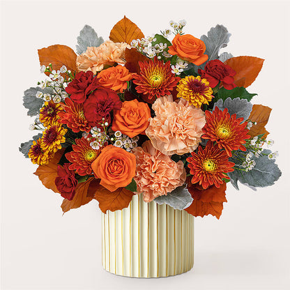 Merlot Bouquet with Ivory Vase – GIA'S GARDEN FLOWER SHOP INC, Bronx NY